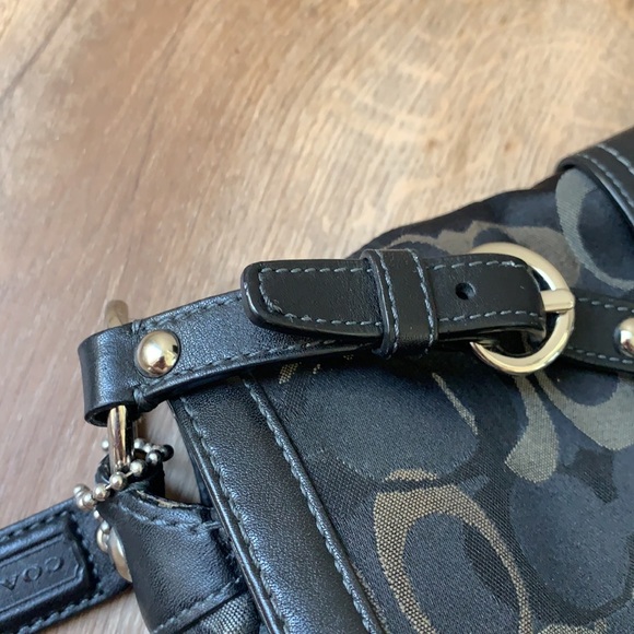 Coach Black Signature Optic C Satchel Bag - Picture 8 of 13